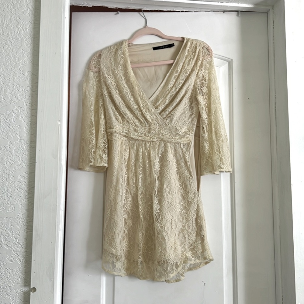 Lacey cream dress